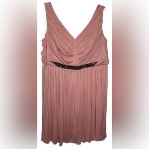 David's Bridal size 22 Pink Sleeveless Glitter Band Dress